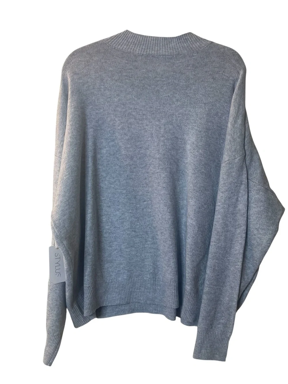 STYLUS Light Gray Ribbed Crew Sweater Sz. XXL